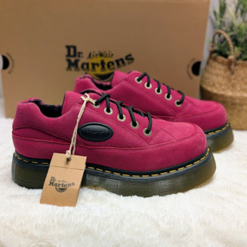 Dr. Martens Buzz 5i Fuchsia Pink Milled Nubuck WP Leather Lace-Up Shoes UK 7 NIB - Picture 4 of 14